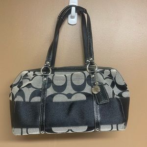 EUC Coach Handbag. Two hang tags! Authentic Black and Grey